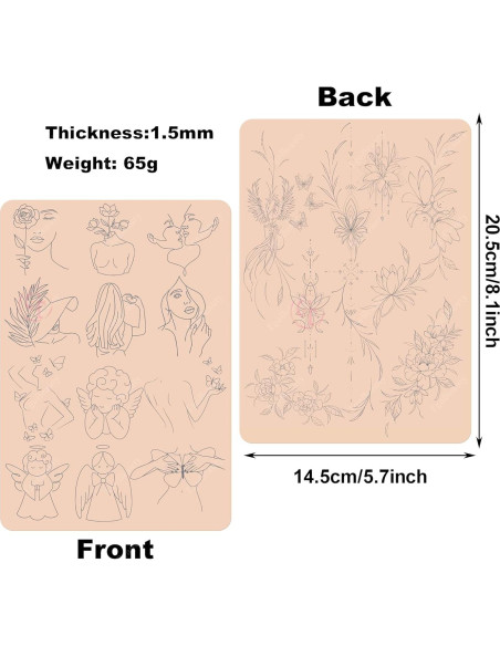 Piel de Práctica de Tatuaje Rosa TgoBeauty 1pc Silicona 1.5mm