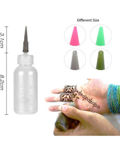 Kit de Botellas Aplicadoras de Henna Xmasir 4 Pcs 30 ml 2