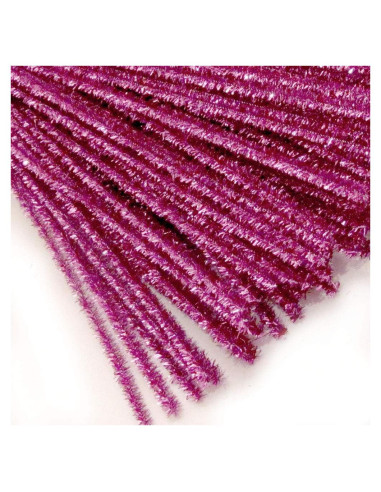 Varillas de Chenille Brillantes Rosa 30cm 500p Los Tallares