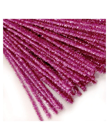 Varillas de Chenille Brillantes Rosa 30cm 500p Los Tallares