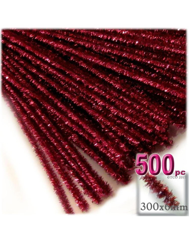 Varillas de Chenille Brillantes Rosa 30cm 500p Los Tallares