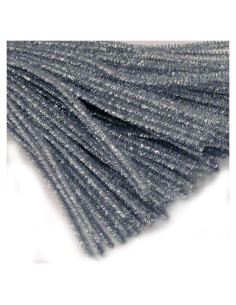Limpiapipas Chenille Brillantes Los Tallados 30 cm Plata 500 pz