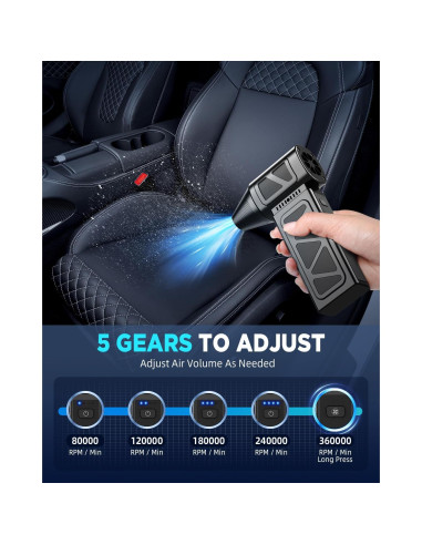 Soplador de Aire Comprimido Hingso 360000 RPM Inalámbrico