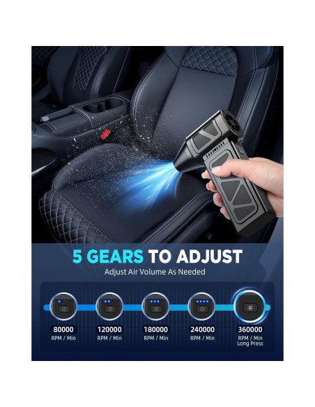 Soplador de Aire Comprimido Hingso 360000 RPM Inalámbrico