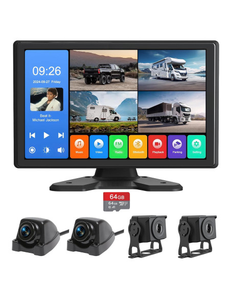 Sistema de Cámara de Respaldo 4 Canales Camotop 10.26" 1080P