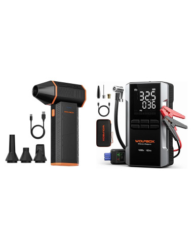Arrancador de Salto WOLFBOX 4000A con Compresor de Aire 24000mAh