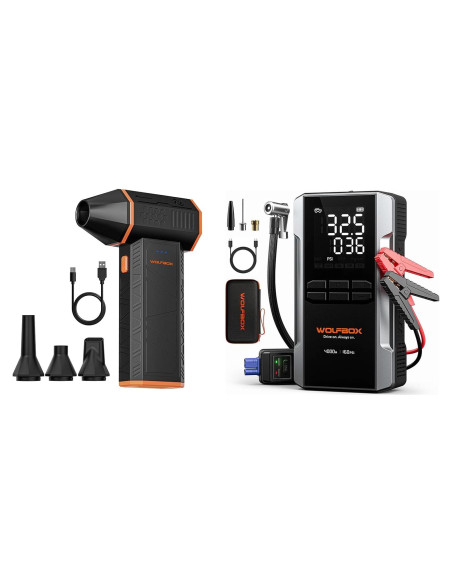 Arrancador de Salto WOLFBOX 4000A con Compresor de Aire 24000mAh
