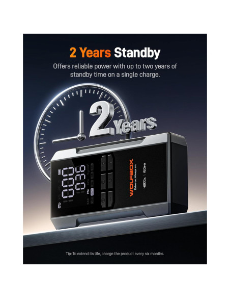 Arrancador de Salto WOLFBOX 4000A con Compresor de Aire 24000mAh