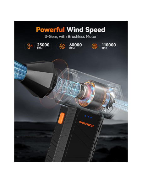 Arrancador de Salto WOLFBOX 4000A con Compresor de Aire 24000mAh