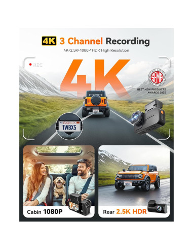 Cámara de Tablero WOLFBOX G850 PRO y X5 4K 3 Canales