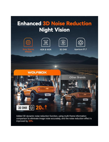 Cámara de Tablero WOLFBOX G850 PRO y X5 4K 3 Canales