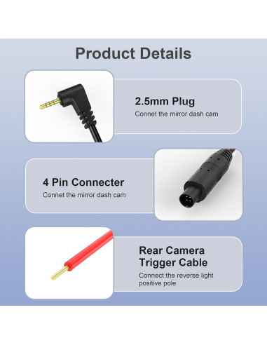 Cable de Extensión de Cámara Trasera 10m WOLFBOX G840S G910 G930