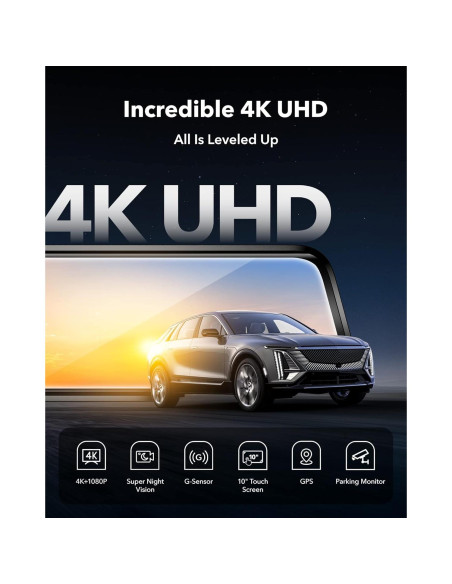 Cámara Espejo WOLFBOX G930 4K + Cámara Dash 3 Canales X5