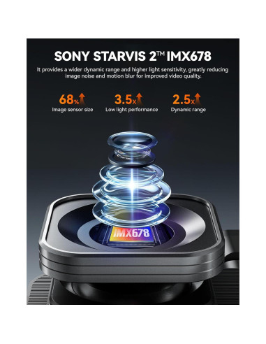 Cámara Espejo WOLFBOX G930 4K + Cámara Dash 3 Canales X5