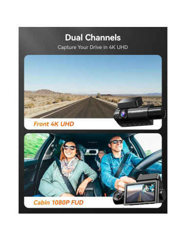 Cámara de Salpicadero WOLFBOX i07 3 Canales HD + Cable 10m