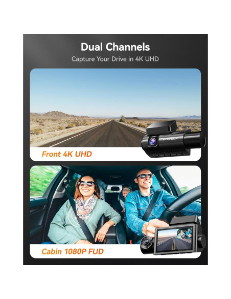 Cámara de Salpicadero WOLFBOX i07 3 Canales HD + Cable 10m