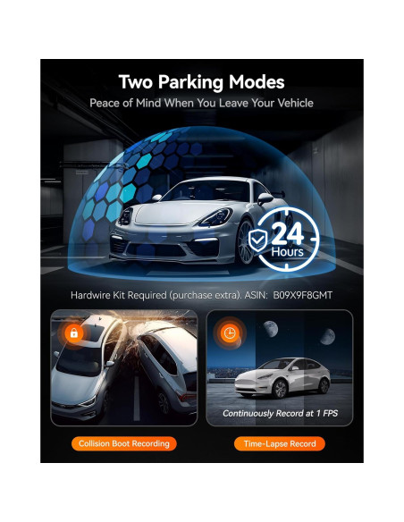 Cámara de Salpicadero WOLFBOX i07 3 Canales HD + Cable 10m