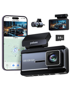 Cámara Dash Pelsee P3 4K Doble Frontal y Trasera con Wi-Fi
