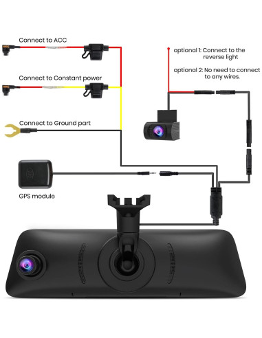 Cámara de Espejo Retrovisor AUTO-VOX V5PRO 1080P 9.35"