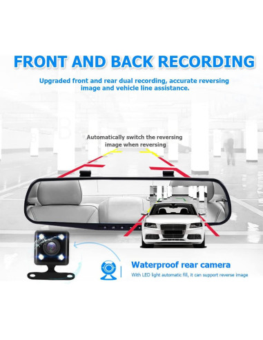 Cámara de Espejo Moly Magnolia 4.3" HD 1080P Duales