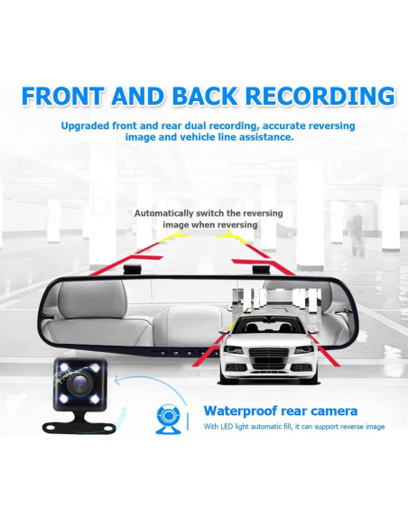 Cámara de Espejo Moly Magnolia 4.3" HD 1080P Duales