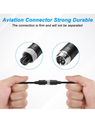 Cable de Video M12 MEIRIYFA 4 Pines 1 Macho a 2 Hembras 40cm