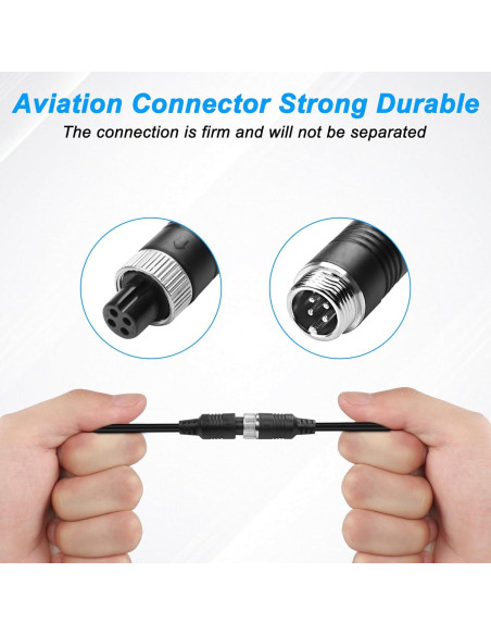 Cable de Video M12 MEIRIYFA 4 Pines 1 Macho a 2 Hembras 40cm