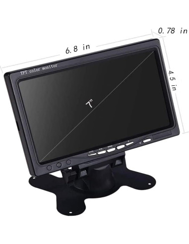 Monitor TFT LCD 7" Padarsey con Retroiluminación LED para Autos