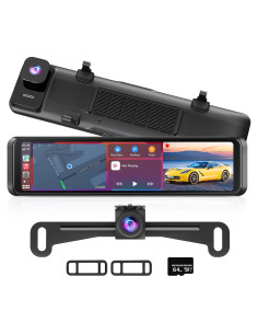 Cámara de Espejo Retrovisor 4K Boscamplus con CarPlay y Android Auto