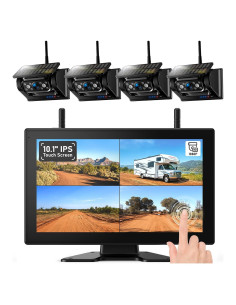 Sistema de Cámara de Respaldo Inalámbrica Solar ZEROXCLUB 4 Cámaras HD1080P