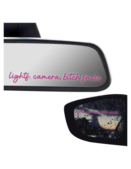 3 Calcomanías de Vinilo Rosa para Espejo Retrovisor de Coche