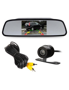 Kit Monitor Espejo Retrovisor 4.3" + Cámara Reversa Mini IP65