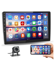 Estéreo de Coche Android Hikity 10.1" Doble Din GPS Bluetooth