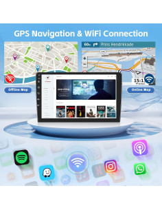 Estéreo de Coche Android Hikity 10.1" Doble Din GPS Bluetooth 2