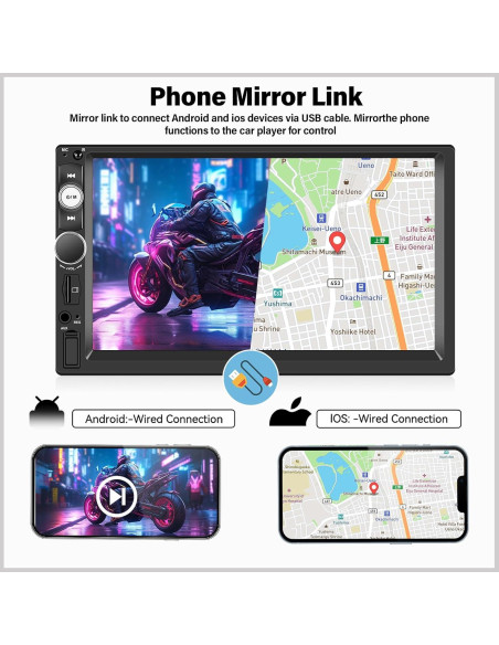 Radio de Coche Doble Din UNITOPSCI 7" CarPlay Android Auto