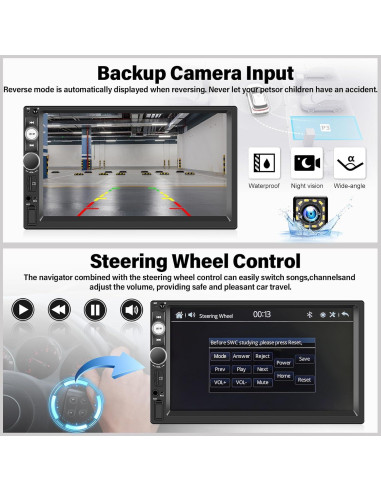 Radio de Coche Doble Din UNITOPSCI 7" CarPlay Android Auto