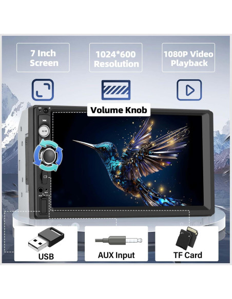 Radio de Coche Doble Din UNITOPSCI 7" CarPlay Android Auto