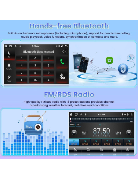 Estéreo Android Roinvou 4+64G para Toyota Corolla 2005-2012