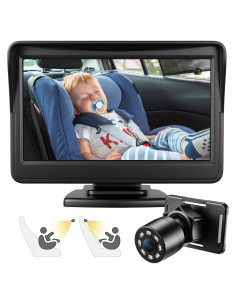 Cámara para Bebé en Coche FEISIKE 4.3'' HD Infrarroja 150