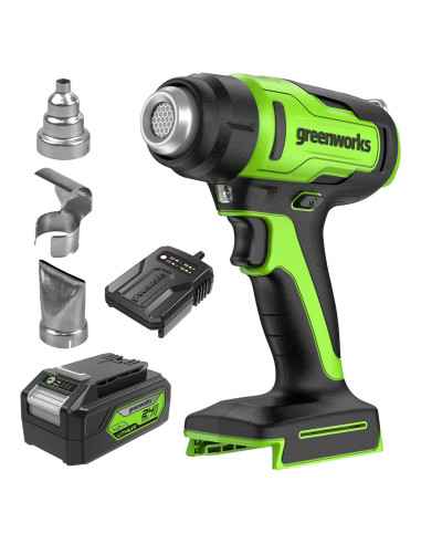 Pistola de Calor Greenworks 24V con Batería 4Ah y Cargador