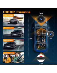 Cámara Dash Hikity 4 Canales 2K con WiFi y Tarjeta 64G 2