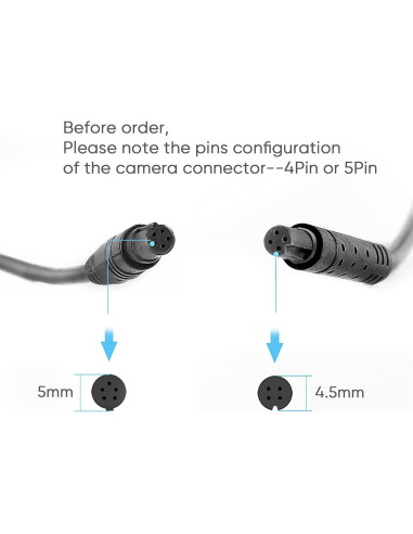 Cable de cámara trasera 10m 4 pines a 2.5mm PixelMan
