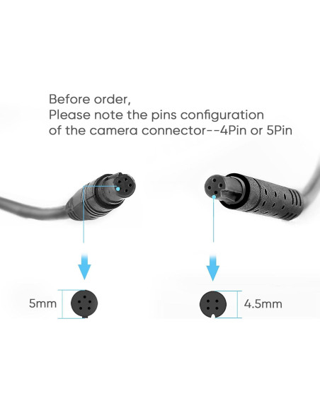 Cable de cámara trasera 10m 4 pines a 2.5mm PixelMan