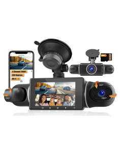 Cámara de tablero Hikity 360 4 canales 1080P WiFi con 64GB