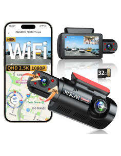 Cámara Dash Dual Juscar G60 2.5K + 1080P WiFi GPS