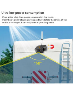 Cámara de Respaldo Inalámbrica YEOIZO Solar 5" HD Magnética 2