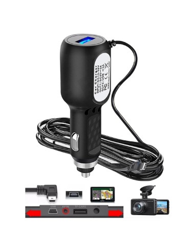 Cable de Carga Mini USB ATYFUER para Dash Cam y GPS 3.5m