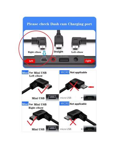 Cable de Carga Mini USB ATYFUER para Dash Cam y GPS 3.5m
