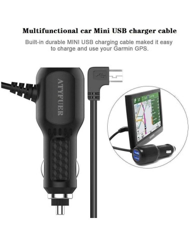 Cable de Carga Mini USB ATYFUER para Dash Cam y GPS 3.5m