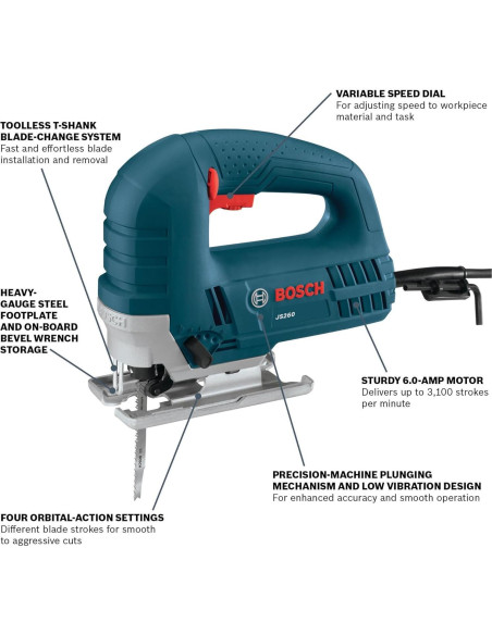 Sierra de vaivén BOSCH JS260 720W con control de velocidad